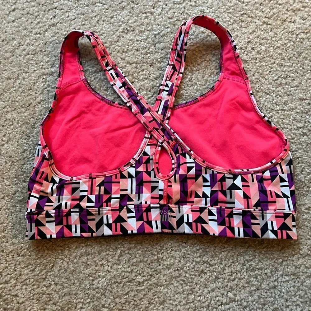 VSX Victorias Secret Sport - Pink Geometric sports bra - Picture 2 of 3